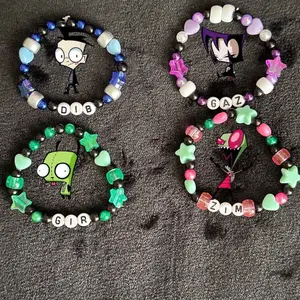 Invader Zim Beaded Bracelets for Rave and Concert Zim, Gir, Gaz, Dib