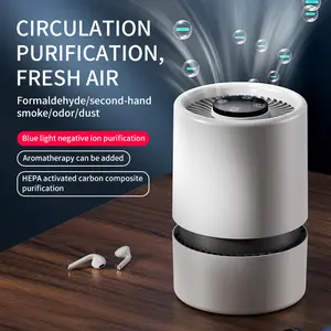 Mini Air Purifier Desktop, HEPA Filter Air Cleaner with Activated Carbon Odor Remover, USB Powered for Office and Bedroom