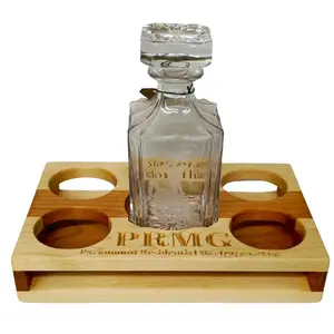 Whiskey Decanter Tray - Utensils for Whiskey Serving and Display Handmade