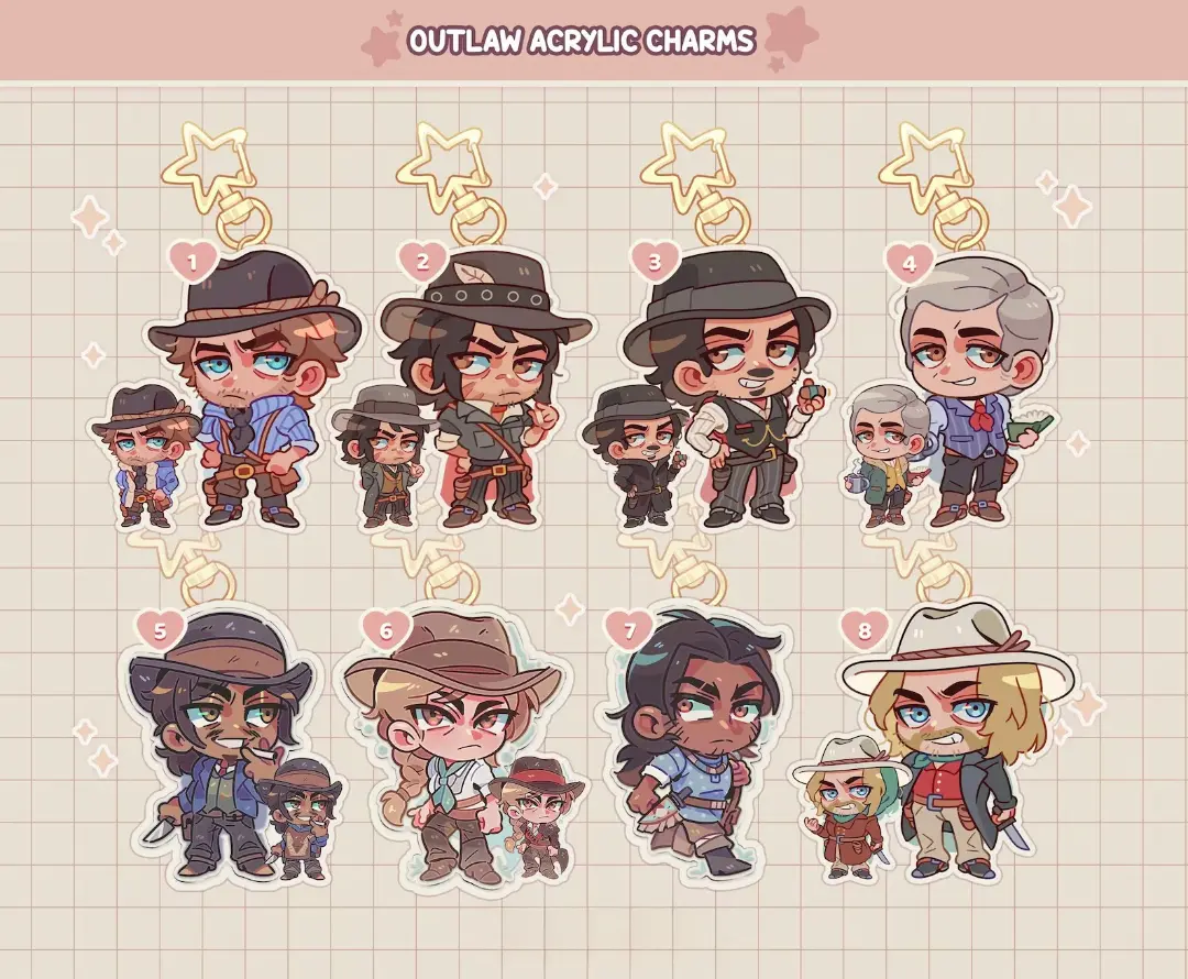 Outlaw Gunslinger Cowboy Keychains, Unique Keychains for Personal Style, Cute Keychains for Bags and Keys