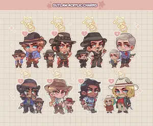 Outlaw Gunslinger Cowboy Keychains, Unique Keychains for Personal Style, Cute Keychains for Bags and Keys