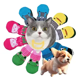 4PCS  Cute Pet Socks Dog Shoes, Anti-Scratch Furniture Protection, Winter Warm Outdoor Wear, Non-Slip Breathable Paw Covers Kitten Shoes