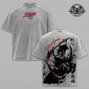 Kenpachi Bankai Slash Vintage Tee - Bleach Vintage Washed Oversized Anime Graphic Tee, Dark Streetwear Aethetic Top, Acid Wash Soft Cotton T-shirt, Casual Unisex Apparel, Gift for Bleach Fans