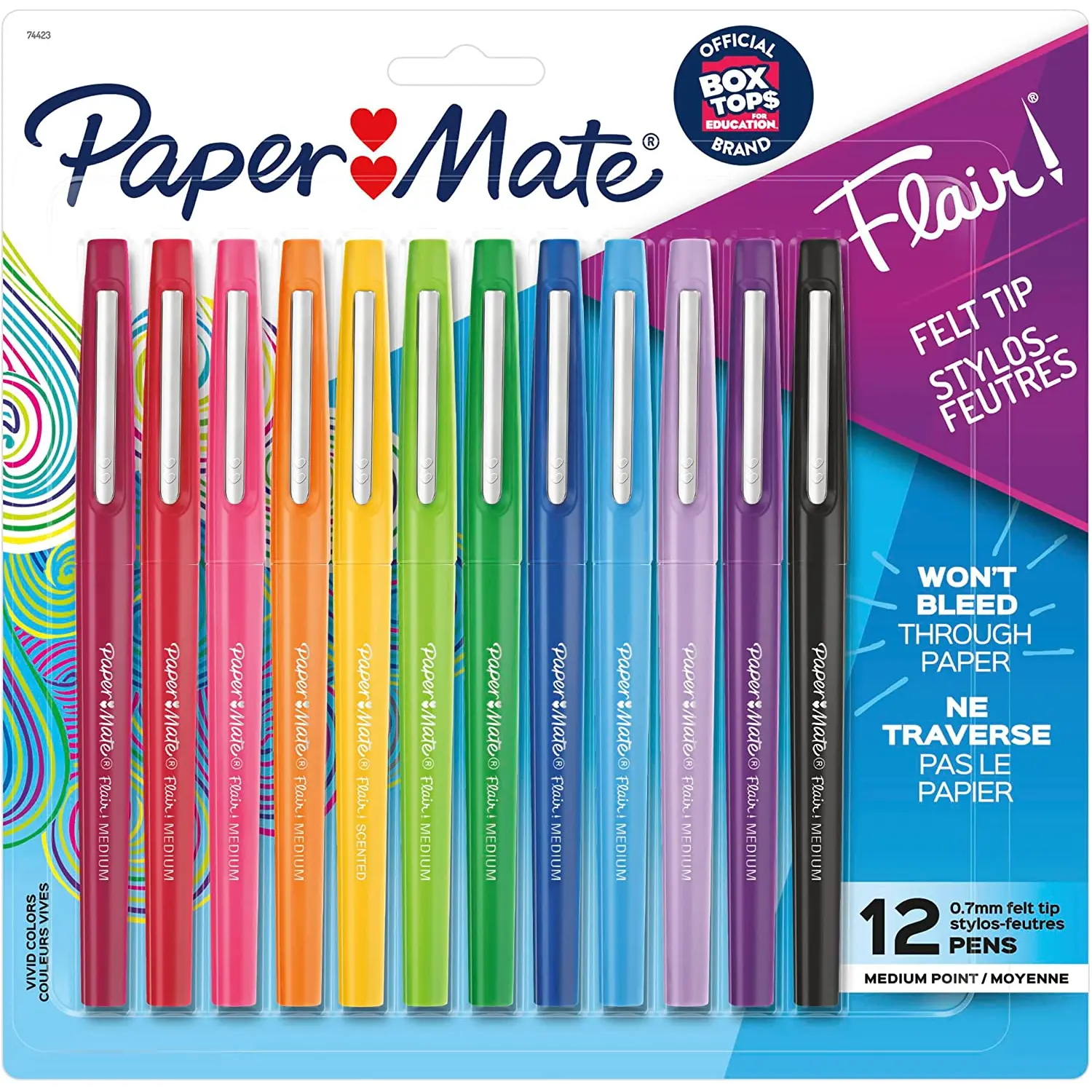 Paper Mate Flair Felt Tip Pens | Medium Point 0.7 Millimeter Marker Pens | School Supplies for Teachers & Students | Assorted Colors, 12 Count Newell Rubbermaid Office