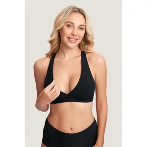 MOMANDA Crossover Racerback Nursing Bra Seamless Maternity Wireless No Padded Bra