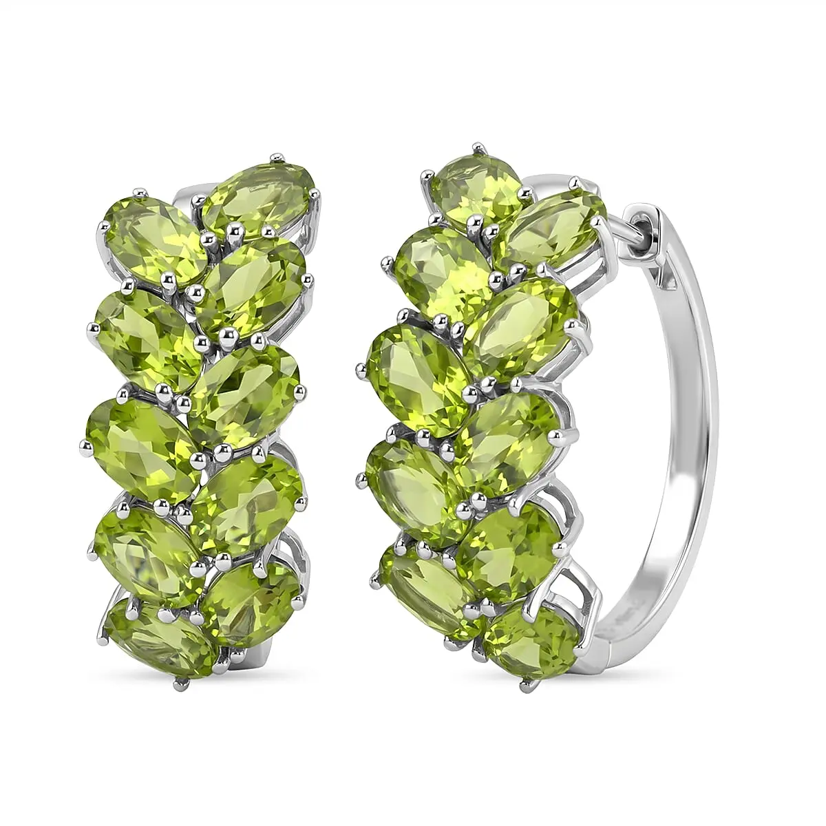 EverTrue African Amethyst Chevron Hoop Earrings in Platinum Bond (Ships in 10-12 Days) 8.15 ctw 8586111