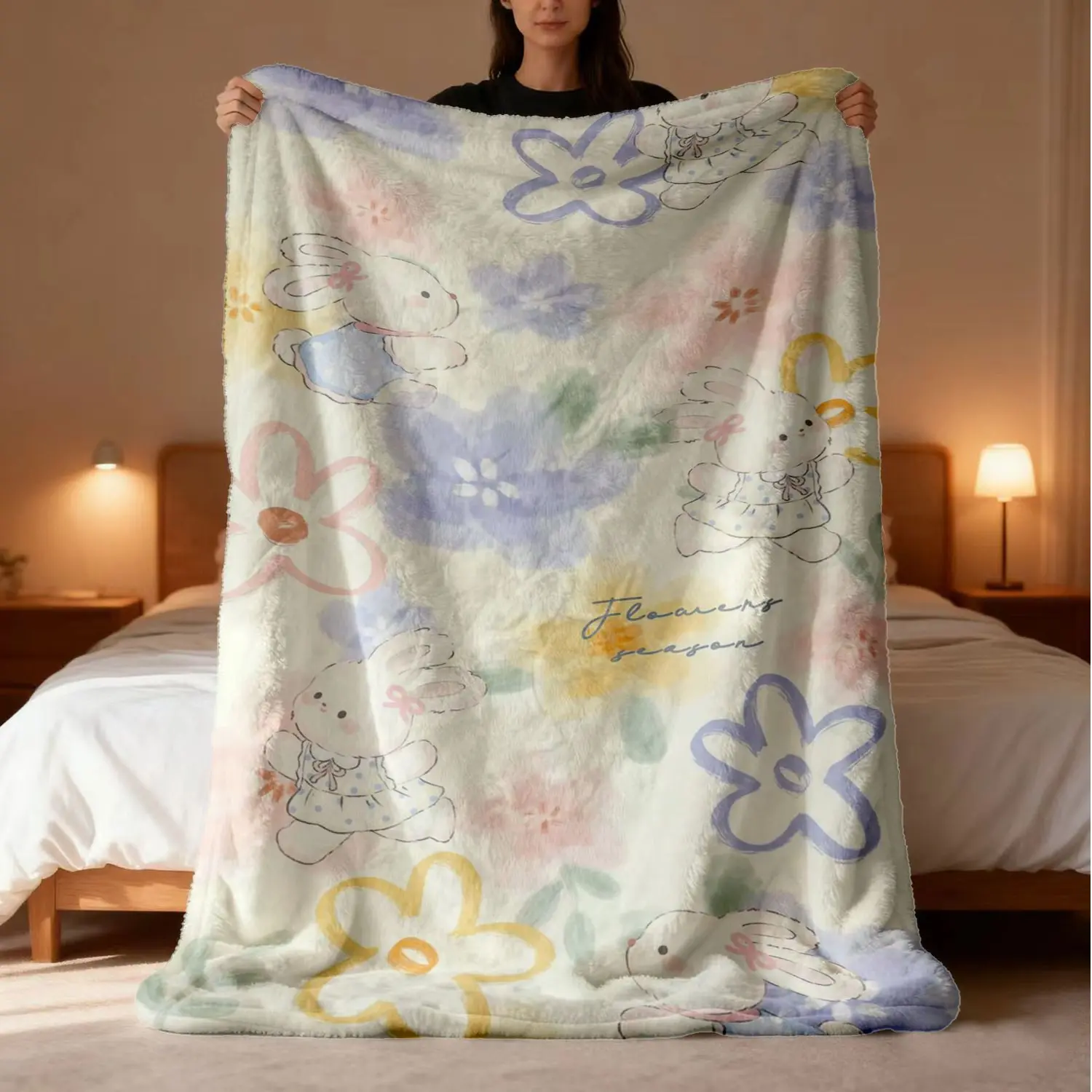 Portable Soft Blanket for All Seasons, Skin-Friendly Home & Office Use, Multi-Purpose Small Throw Blanket for Naps and Travel