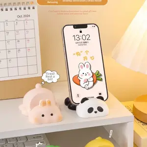 Cute Panda Animal Phone Stand, Cell Phone Holder, Office Desk Cartoon Accessory, Perfect Birthday Gift for Friends, Essential Lazy Person Helper