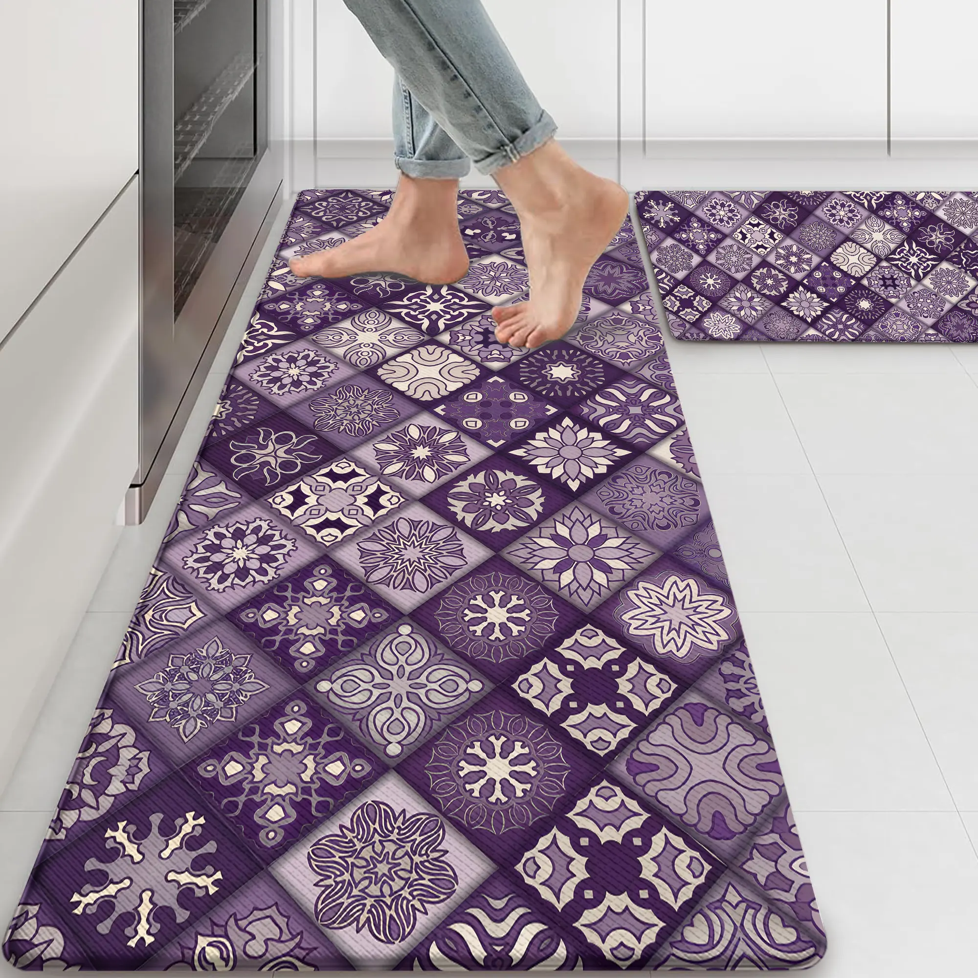 Kitchen Mats for Floor Cushioned Anti Fatigue Kitchen Rugs Sets of 2,  Non Slip Waterproof Kitchen Floor Mat, Comfort Memory Foam Standing Mat for Laundry Office Sink