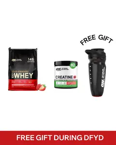 Optimum Nutrition Gold Standard Delicious Strawberry Protein 10 lbs & CREATINE+ STRAW PEACH .79 lbs