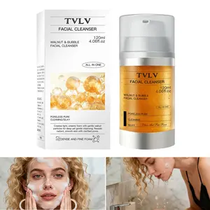 Walnut & Bubble Facial Cleanser - Gentle Exfoliating Deep Cleansing, Dense Creamy Foam for Smooth, Refreshed & Poreless Skin