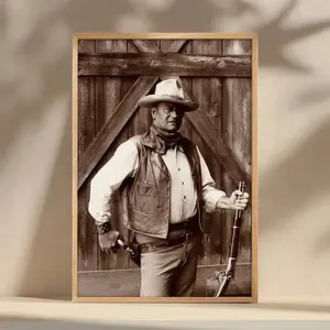 Vintage John Wayne In The Cowboys Movie Poster, Canvas Print, Wall Art, Film Poster Artwork, Home Decor Made In USA