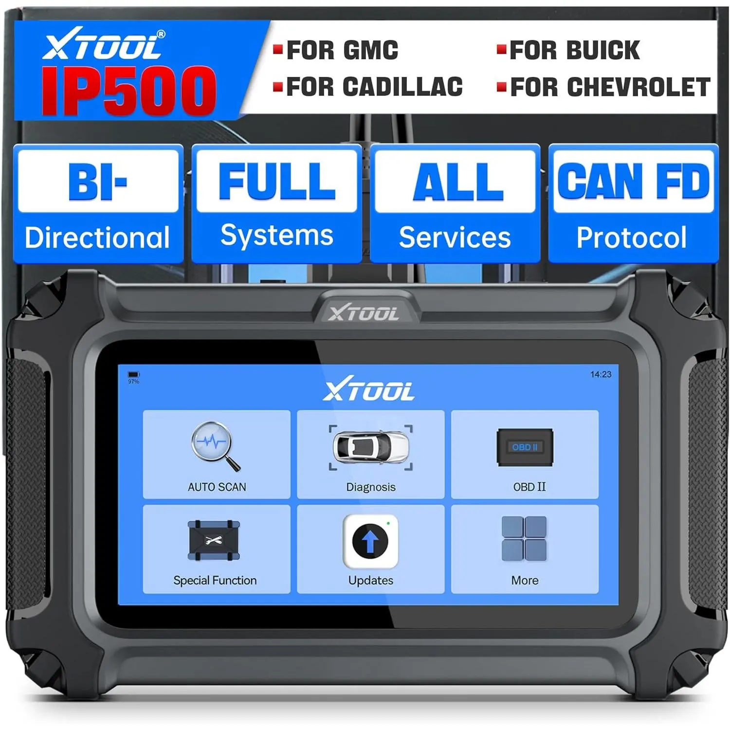 [Summervibes] XTOOL IP500 for Jeep OBD2 Scanner, Full Systems Bi-Directional Scan Tool for Jeep/Dodge/Chrysler, with FCA AutoAuth, OBD2 Scanner Tool with All Reset -(Injector/EPB/ABS/BMS),CANFD,Lifetime Update
