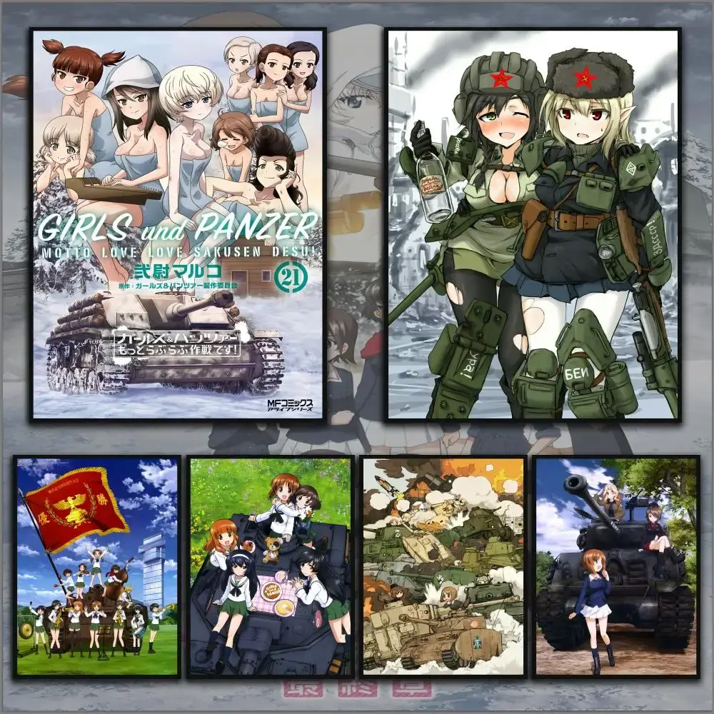 [Up to 55% Off] [Free Shipping] Anime Girls Und Panzer HD Unframed Vintage Paper Art Print Poster, Waterproof Sticky Wall Artwork, Home Decoration for Living Room, Ideal Gift for Anime Fans, Gym Decor, Multi-Size