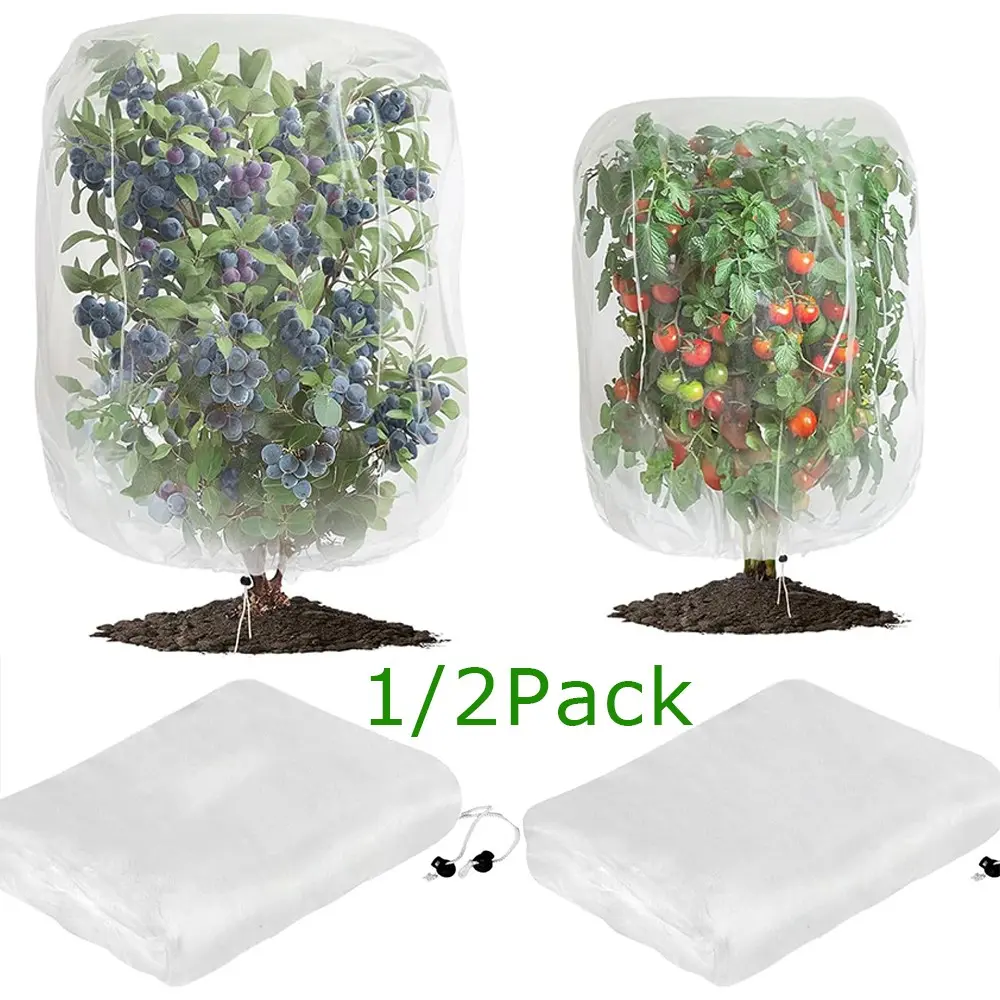 Zippered garden protective net, drawstring mesh cover design, outdoor mesh covering fabric, suitable for plants, balconies, terraces, and gardens, Reusable Plant Cover, Garden Supplies, Plant Protector