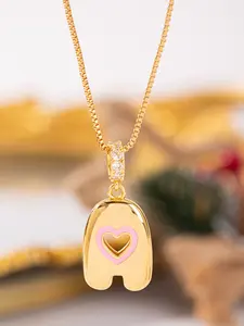 Fashionable Luxury 26 Bubble Letter Necklace for Women, Bold Alphabet Pendant Choker Chain, Stylish Lockbone Jewelry Accessory