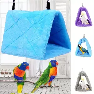 Pet Nest Plush Bird Cave Cage Warm Hanging Sleeping Bed Hut Tent Parrot Hammock
