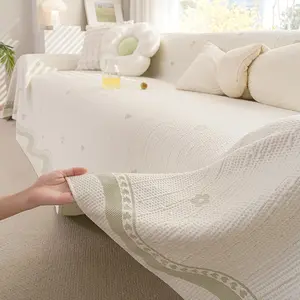 Creamy Ice Silk Sofa Cover, Summer Cool Sofa Protector, Scratch-Resistant, All-Purpose Universal Fit, Reusable