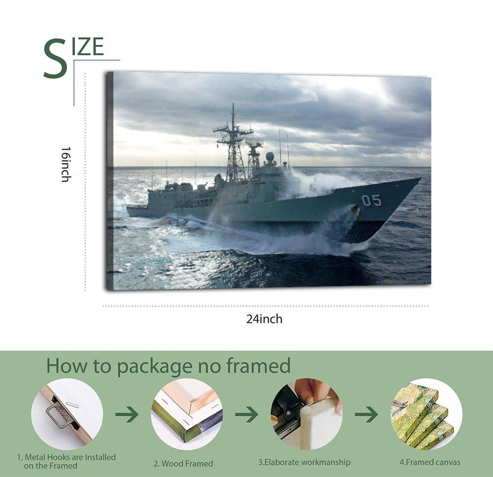 Military Battleship Poster HMAS Melbourne Launching Poster Decorative Painting Canvas Wall Art Picture Print Modern Family Bedroom Decor