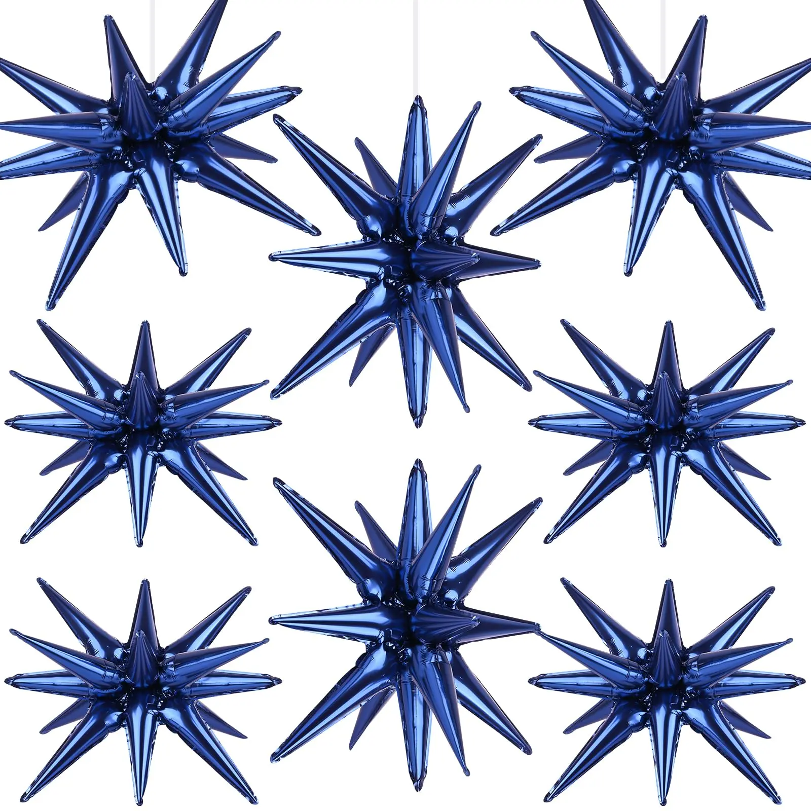 8 Pcs Navy Blue Star Foil Balloons, 27/22 Inch for Birthday, Baby Shower, Wedding, Party