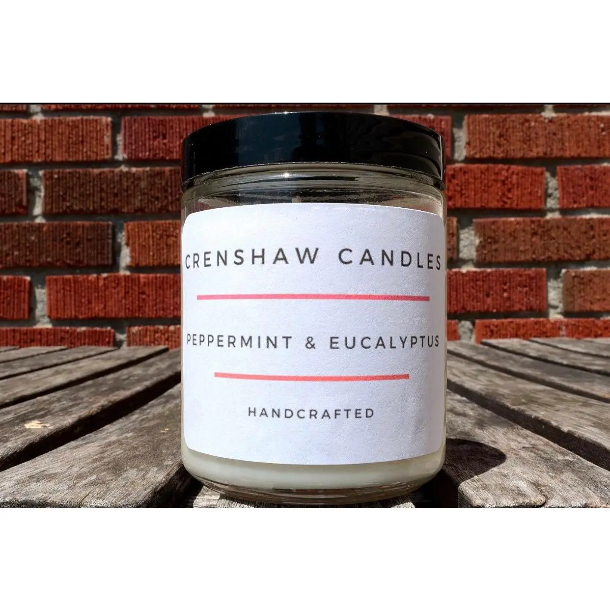Peppermint and Eucalyptus Soy Candle.
