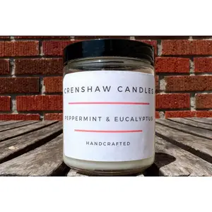 Peppermint and Eucalyptus Soy Candle.