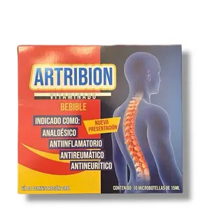Artribion B12 Vitaminado Bebible - 10 Microbottles of 15ml - Analgesic Antinflammatory Antirheumatic Antineuritic - Antioxidant-Related Product Healthcare