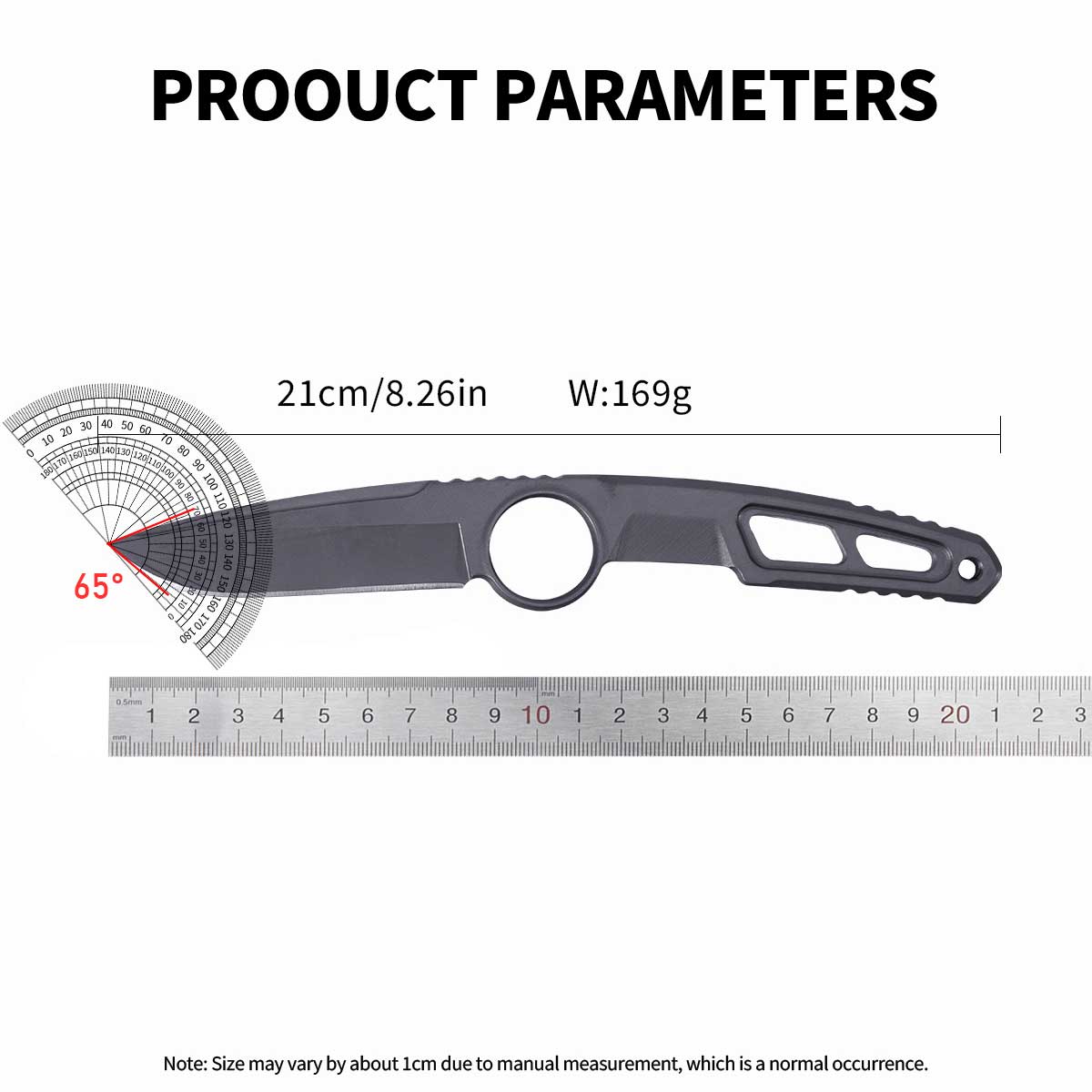 Lightweight Skeletonized Fixed Blade Knife, EDC Gear for Outdoor Adventures & Bushcraft