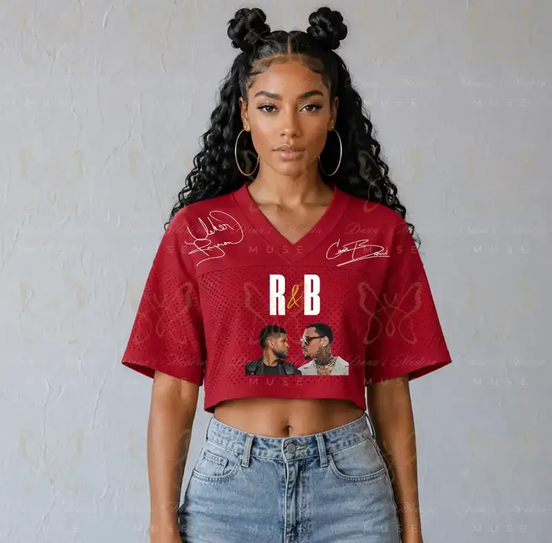 R&B Inspired Concert Crop Jersey, Black or White Baseball Crop Top, Music Tour Streetwear, Women's Fan Jersey, Vintage Music Outfit, Festival Crop Shirt