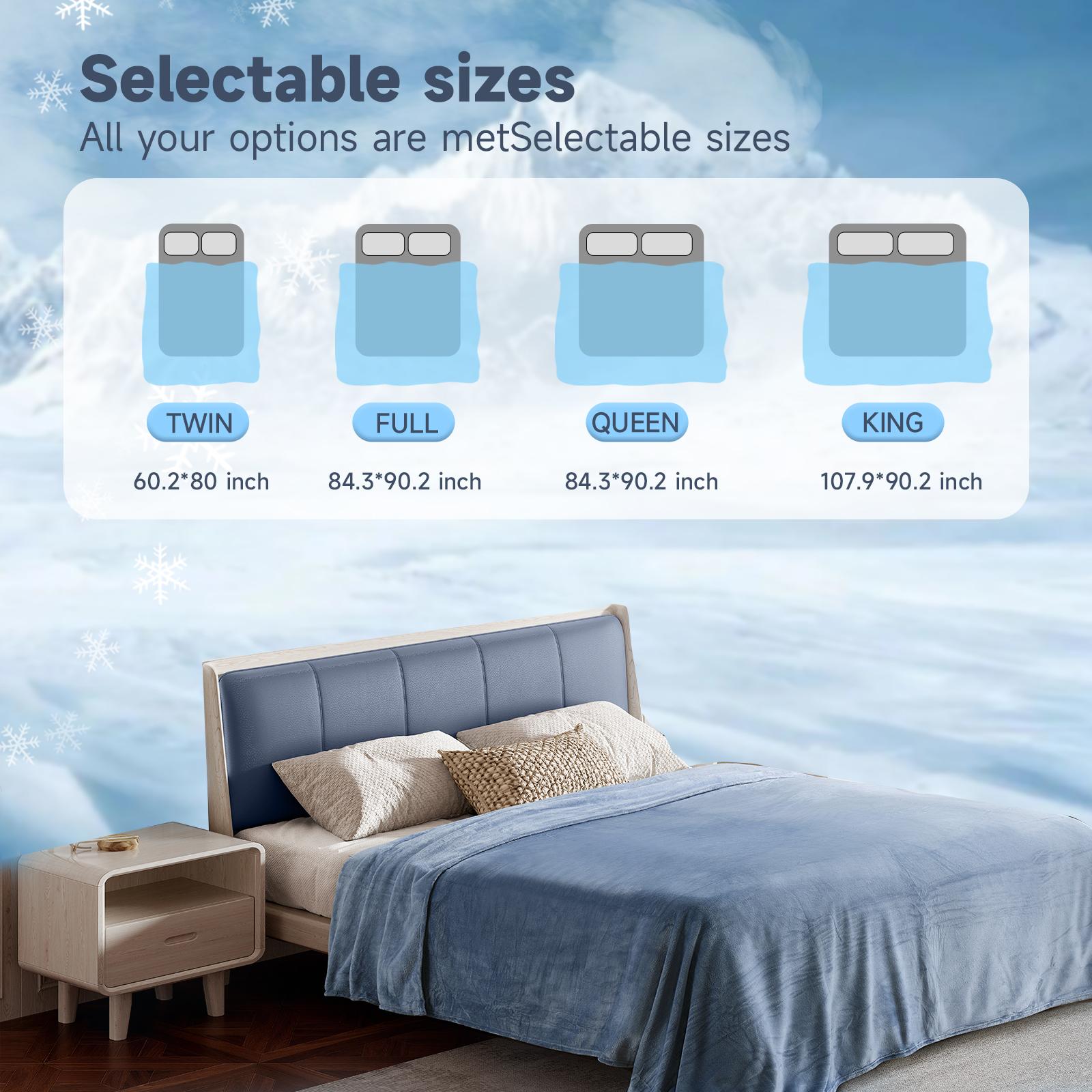 VIZIM All Season Fleece Blanket, Soft Flannel Throw Blanket for Bed Sofa Couch & Travel, Breathable 270GSM Cozy Blanket, Twin Full Queen King Sizes, Alternative to Heated Blankets