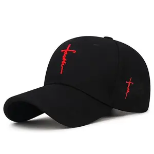 Fashionable Black and White Baseball Cap with Exquisite Cross Embroidery Breathable Acrylic Duckbill Design for Outdoor Sports Men and Women Sports Accessories Durable Headwear