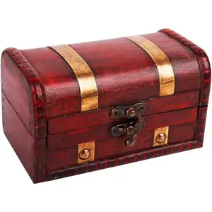 Pirate Treasure Boxes Small Wood Treasure Chest Keepsake Box For Kids Gift,Home Decorations