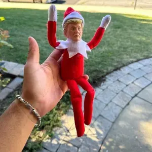 Trump On The Stump Christmas Elf Make Your Holidays Famous with Plush, Realistic, Funny Novelty Figure Bobble Head Make Chistmas Great Again ! Funny 2025 Christmas DecorationGift
