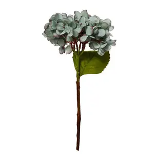 13.75" Silk Hydrangea Spray Mint