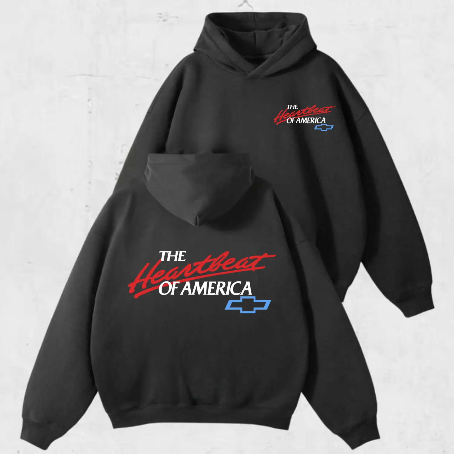 Chevy Trucks Heartbeat of America Hoodie – Vintage Black & White Graphic Tee, Classic Pickup Truck Gift for Men, Garage Car Guy T-Shirt, Full Colors