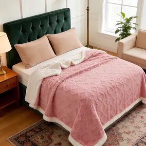 Luxurious Double-Layer Solid Color Taffeta Blanket/Throw – Thickened Warm Nordic-Style Design, Skin-Friendly, Breathable & Anti-Pilling, Available in Twin/Queen/King Sizes, Perfect for Sofa, Bedroom, Office Nap, Travel & Camping