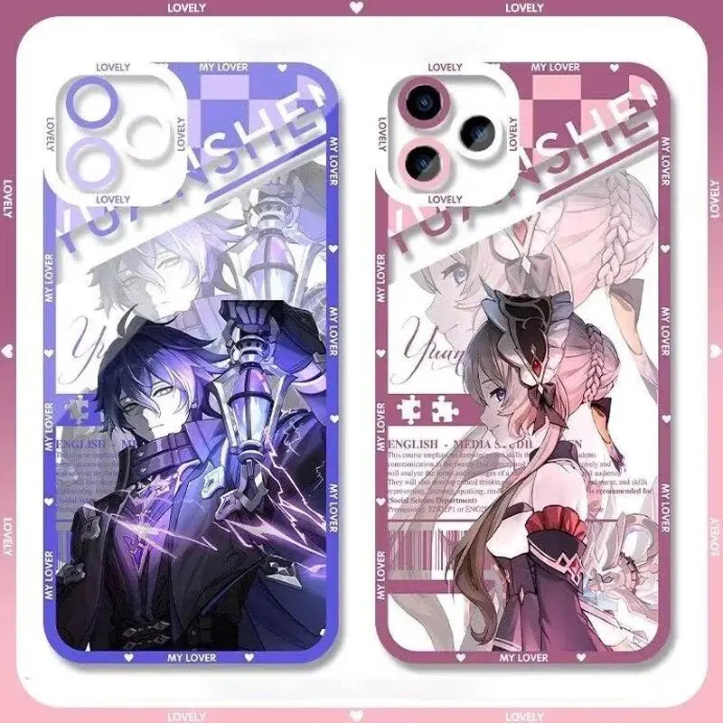 Genshin Impact Flins Columbina Varka Sandrone Phone Case for iPhone 17 Air, 16, 15, 14, 13, 12, 11, Pro, MAX - Smartphone, Cellphone, Handheld Devices Accessories