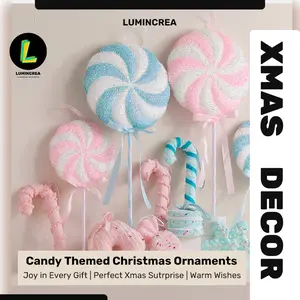 13PCS Christmas Ornament Pendant Cane Lollipop Macaron Cake Decoration Christmas Tree Pendant Pendant Christmas Crafts Ideas Gifts Lists Room Decor