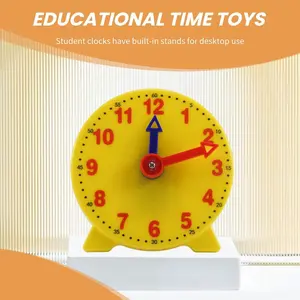 4 Inch Student Learning Clock Time Model Teacher Gear Clock 12/24 Hour School Learning Tools