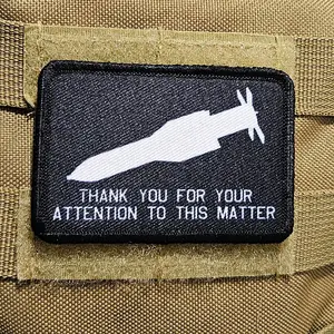 Bunker buster thank you for your attention to this matter meme  2"x3" removable morale patch with hook and loop backing funny