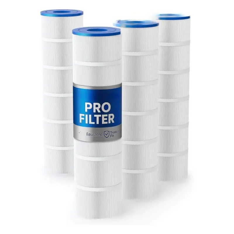 4-Pack CV460 Pool Filter Cartridges, 5oz Heavy Duty Fabric Pool Accessories, Compatible with Jandy CL/CV460, Replaces PJAN115, Ultral-A9, A0558000, 5µ Capture for Clearer Water, 5Μ Capture, Clearer Water