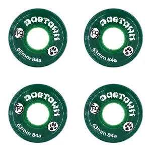 Dogtown Skateboard Wheels 63mm K-9 Premium Cruiser 84A Clear Green