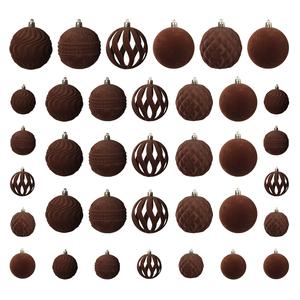 36 PCS Velvet Christmas Balls, Flocked Christmas Tree Ball Ornaments, Plastic Balls Xmas Decorative Hanging Ornaments Christmas Tree Decoration
