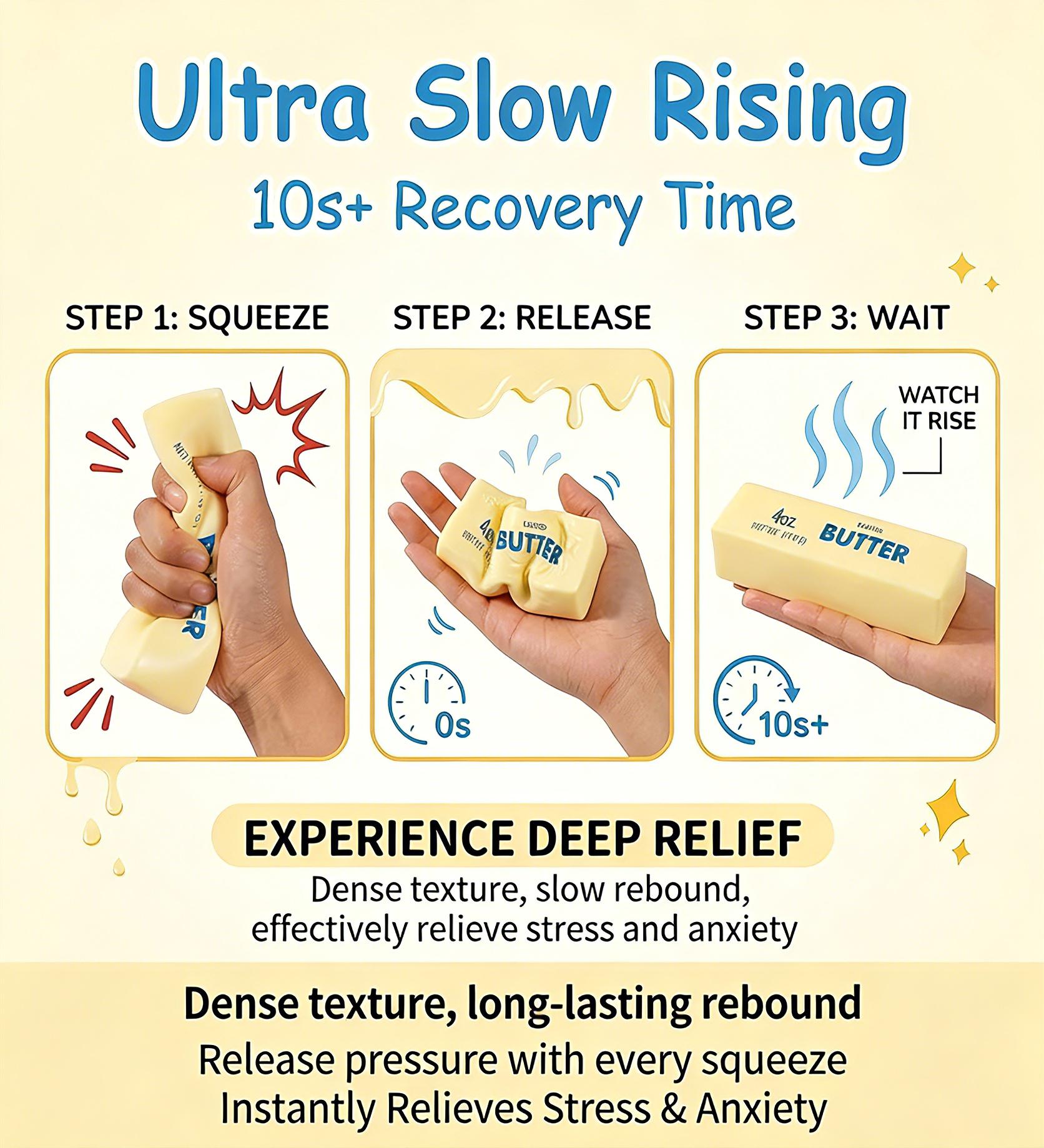 Viral Soft Butter Squishy Toy | Slow Rebound Stress Ball | Silky Touch & Durable