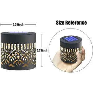 Decorative Mandala Lamp, Metal Solar Outdoor Step Wall Light, Solar Outdoor Wall Light Waterproof Spotlight Mandala Pattern Garden Light, Villa Iron Wall Hanging Lantern Lamp, Solar Garden Lights
