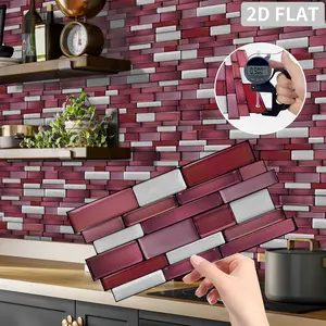 3D Crystal Mosaic Pattern Wall Sticker, Self-adhesive Wallpaper, Heat-resistant Vinyl Waterproof DIY Sticker for Kitchen, Room, Bathroom