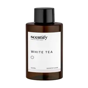 Scentify White Tea Aroma Oil Refill for Diffusers – Lemon, Orange & Bergamot, White Tea Bud, Rose & Geranium, Amber, Sandalwood & Palo Santo – Luxury Aromatherapy Fragrance – 100ml / 3.38oz