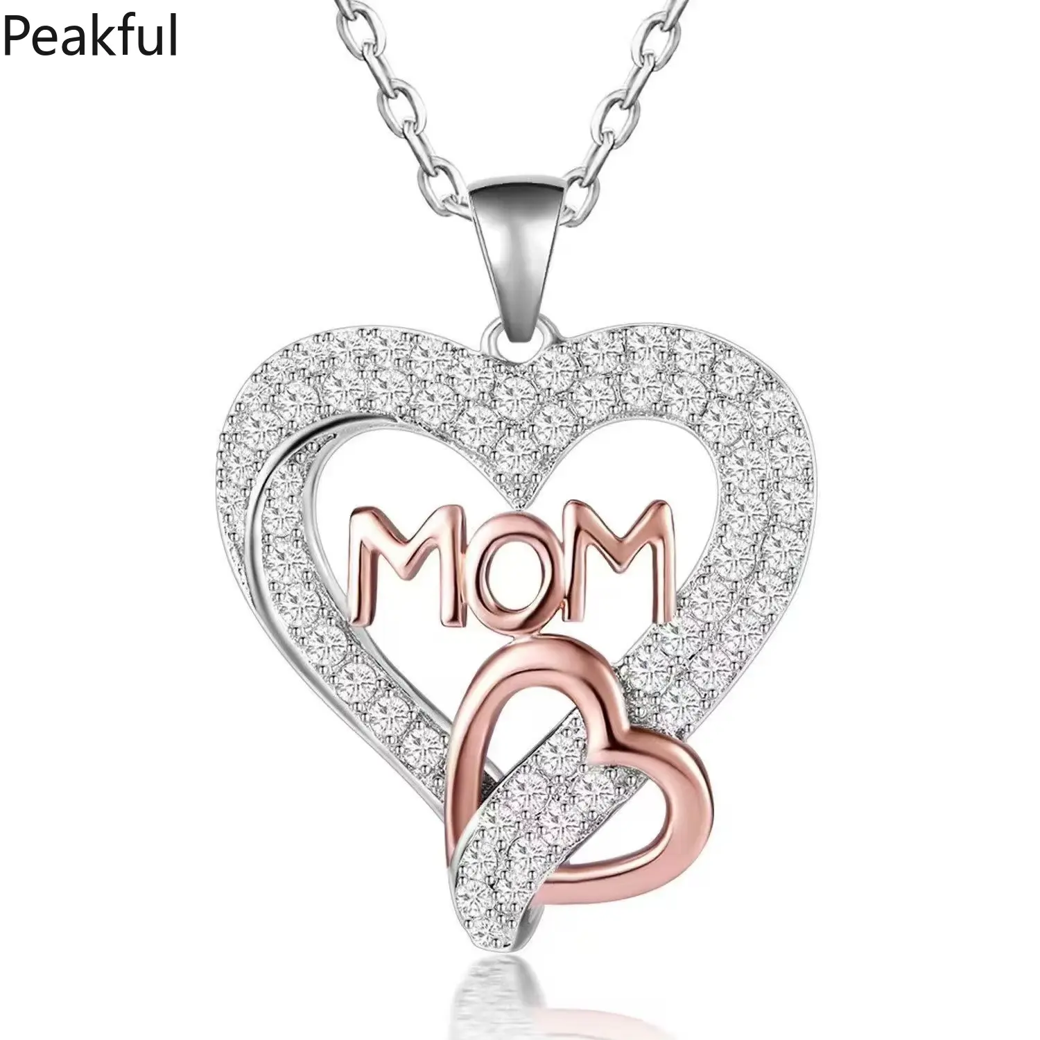Love Heart Pendant Necklace – Unique Jewelry Gift for Mom, Perfect for Mother’s Day, Birthday Parties, and Special Occasions