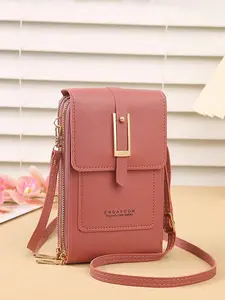 New Transparent Touch Screen Cell Phone Women Bags Soft Leather Wallets Hand Purses Crossbody Bags for Women Small Handbag Women's Bag Change Bag Vertical Design Cheap Women's Bags