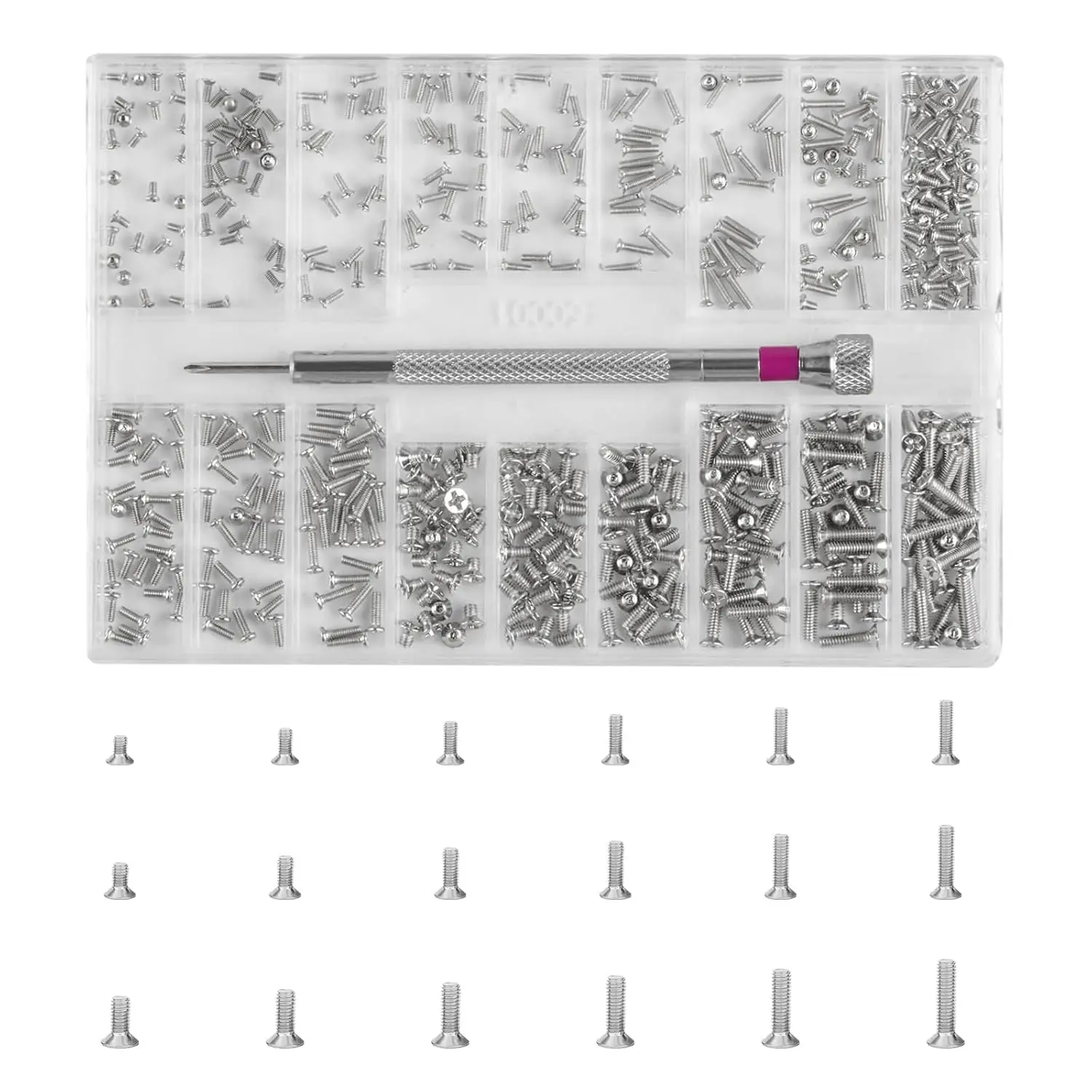 500 Pcs Micro Screw Repair Kit M1.2 M1.4 M2 Self Tapping Tiny Screws